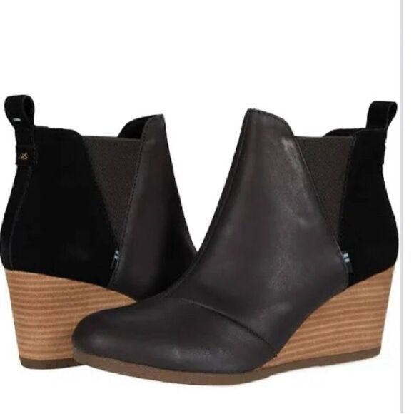 Toms Black and Brown Ankle Booties - Picture 1 of 13